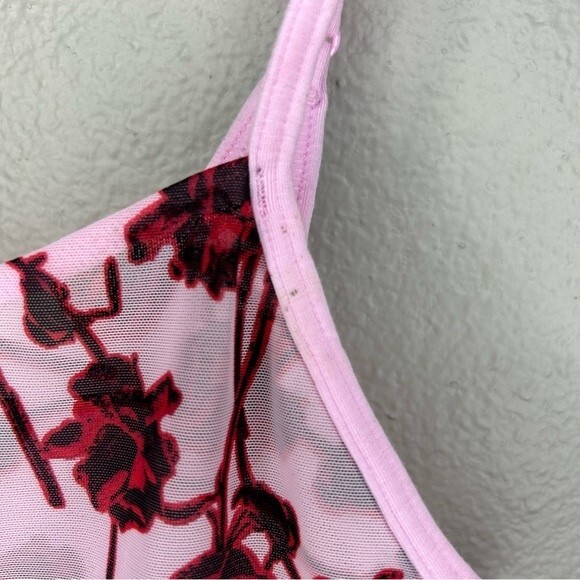 NEW Calvin Klein sheer rose floral print pink & red bralette size medium - Picture 7 of 7